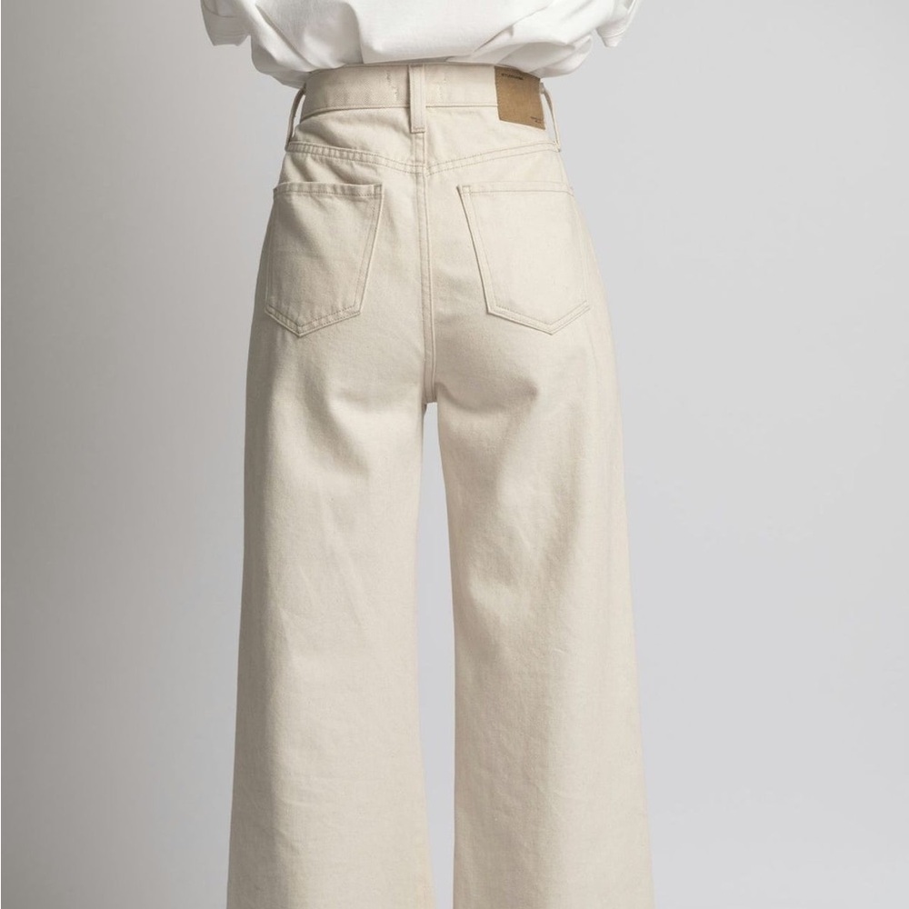 Studio R330 Rigid Wide Leg Ecru Jeans - Picture 3 of 8